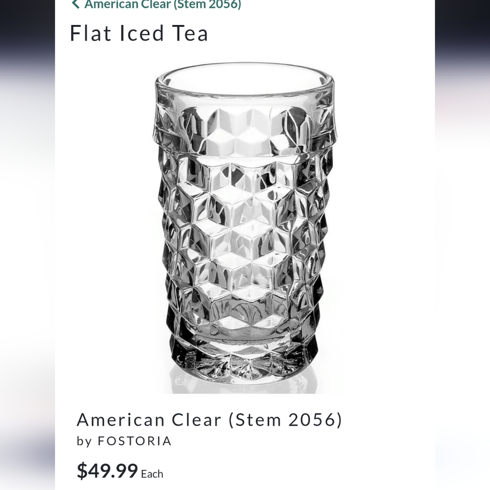 FOSTORIA AC Flat iced tea